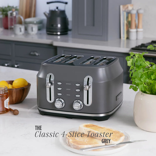 Rangemaster RMCL4S304GY Classic Toaster in Matt Grey