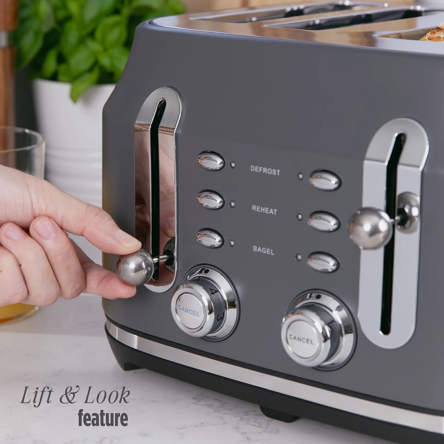 Rangemaster RMCL4S304GY Classic Toaster in Matt Grey