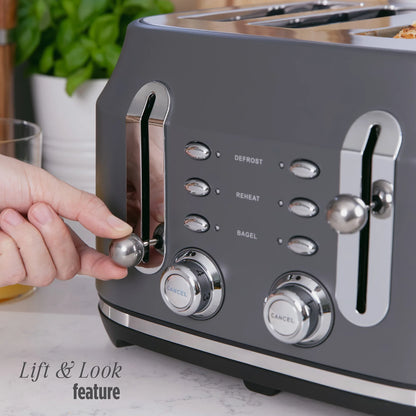 Rangemaster RMCL4S304GY Classic Toaster in Matt Grey