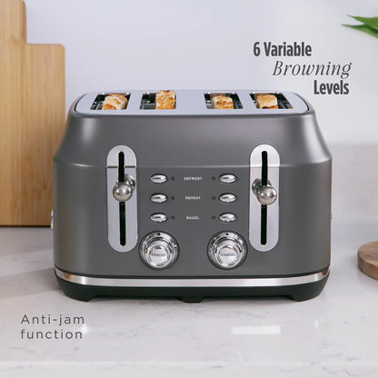 Rangemaster RMCL4S304GY Classic Toaster in Matt Grey