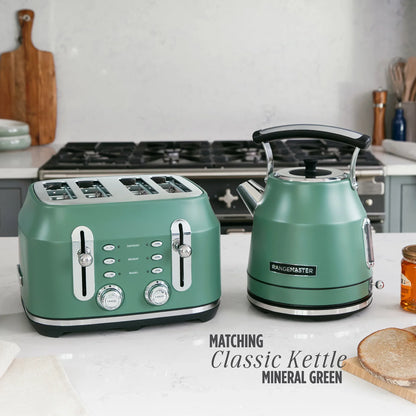 Rangemaster RMCL4S304MG Classic Toaster in Mineral Green