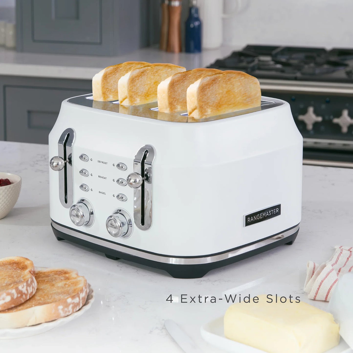 Rangemaster RMCL4S304WH Classic Toaster in Matt White