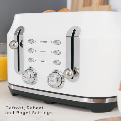 Rangemaster RMCL4S304WH Classic Toaster in Matt White