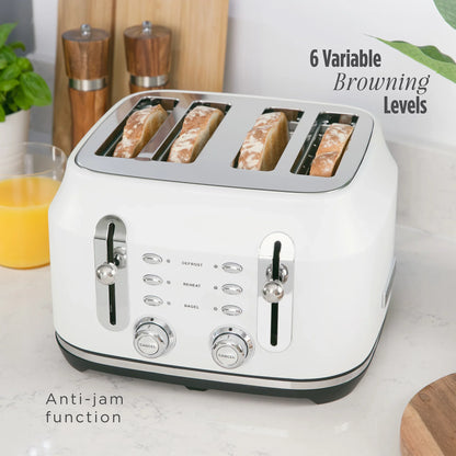 Rangemaster RMCL4S304WH Classic Toaster in Matt White