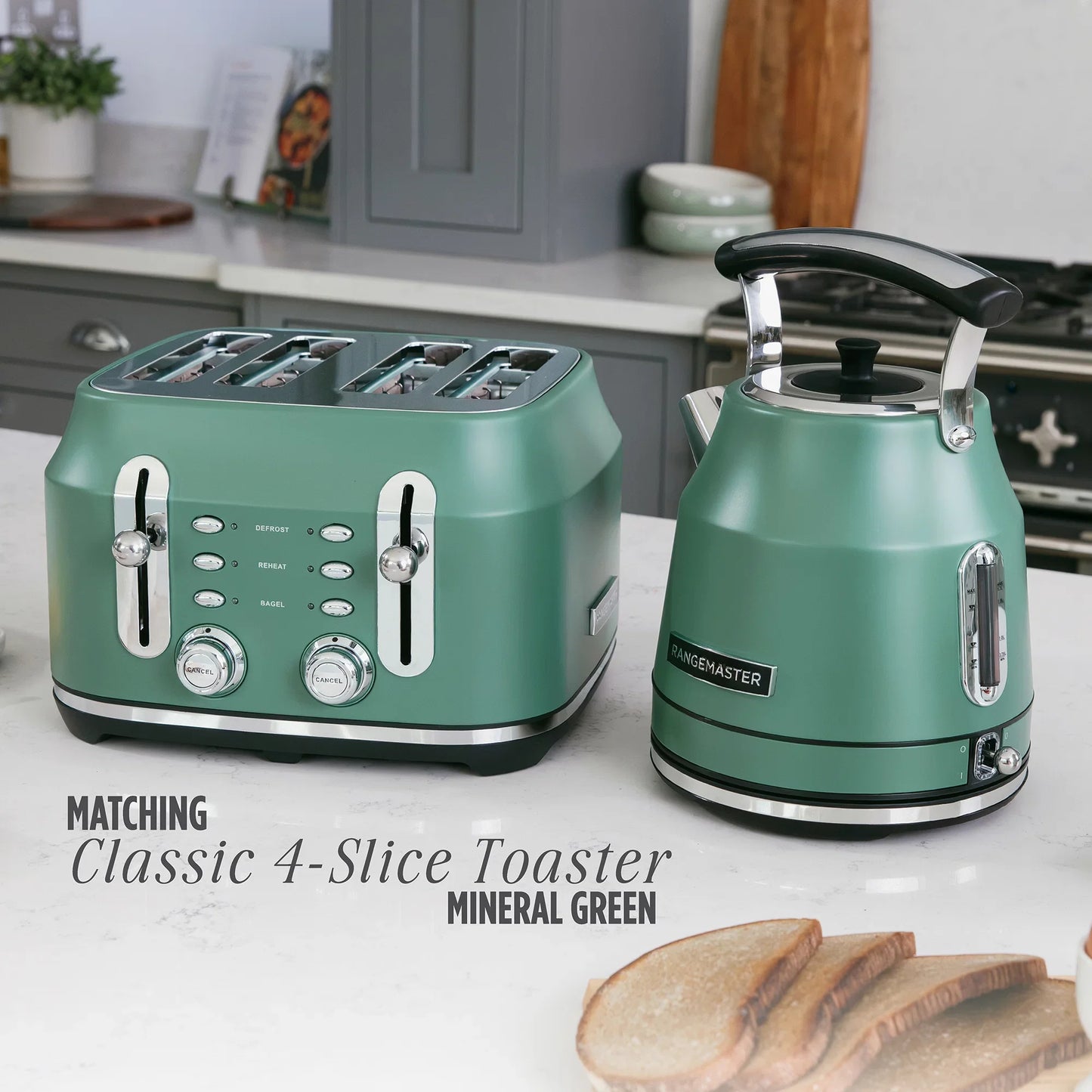 Rangemaster RMCLDK301MG Classic Kettle in Mineral Green