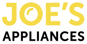 Joe's Appliances logo with 'JOE'S' in large yellow letters and 'APPLIANCES' in black letters on a white background.