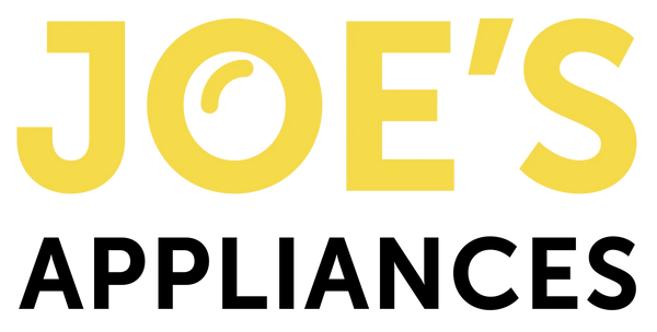 Joe's Appliances logo with 'JOE'S' in large yellow letters and 'APPLIANCES' in black letters on a white background.