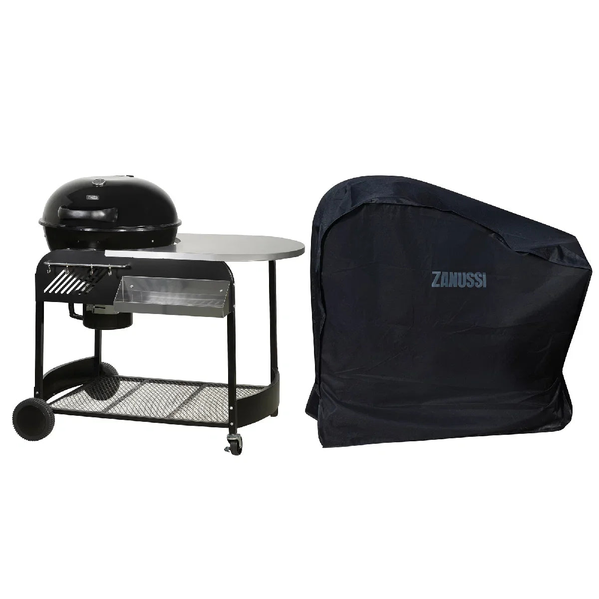 Zanussi ZCBBQ22TK-C Charcoal Trolley BBQ with Cover in Black