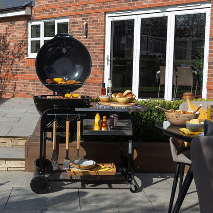 Zanussi ZCBBQ22TK-C Charcoal Trolley BBQ with Cover in Black
