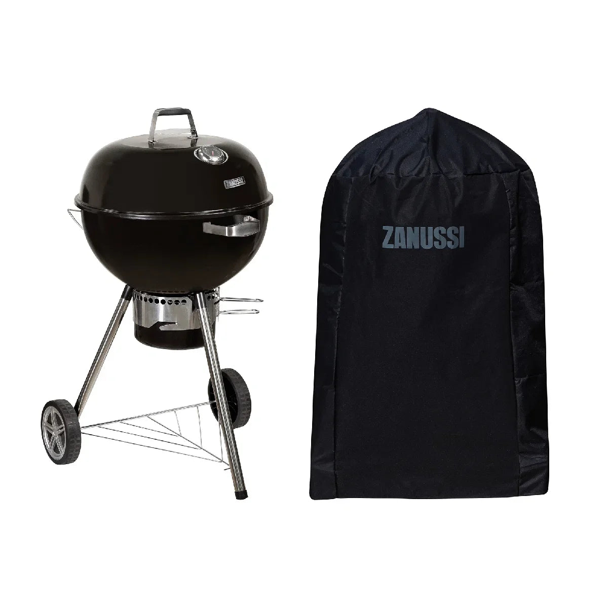 Zanussi ZCKTBBQ22-C Premium Kettle Charcoal BBQ with Cover in Black