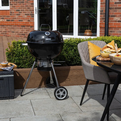 Zanussi ZCKTBBQ22-C Premium Kettle Charcoal BBQ with Cover in Black