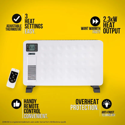 ZANUSSI ZCVH4002 Convection Heater with LCD Display 2.3KW, White