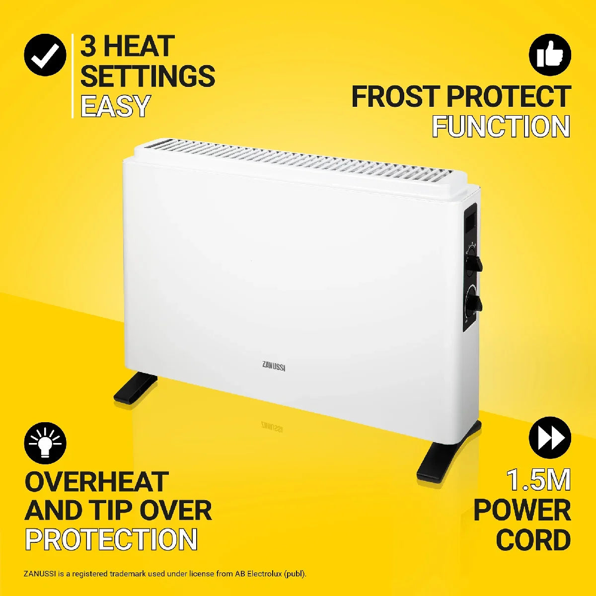 Zanussi ZCVH4004 2kW Convection Heater in White