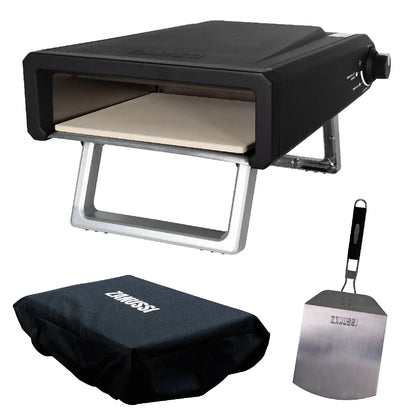 Zanussi ZGPO1PC Gas Powered Pizza Oven with Paddle and Carry Bag in Black