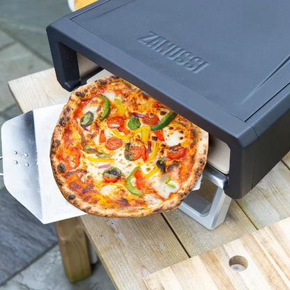 Zanussi ZGPO1PC Gas Powered Pizza Oven with Paddle and Carry Bag in Black