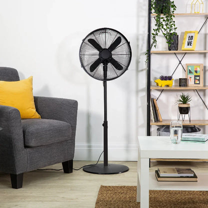 Zanussi ZNMPF1601MB 16" Metal Pedestal Fan in Matt Black
