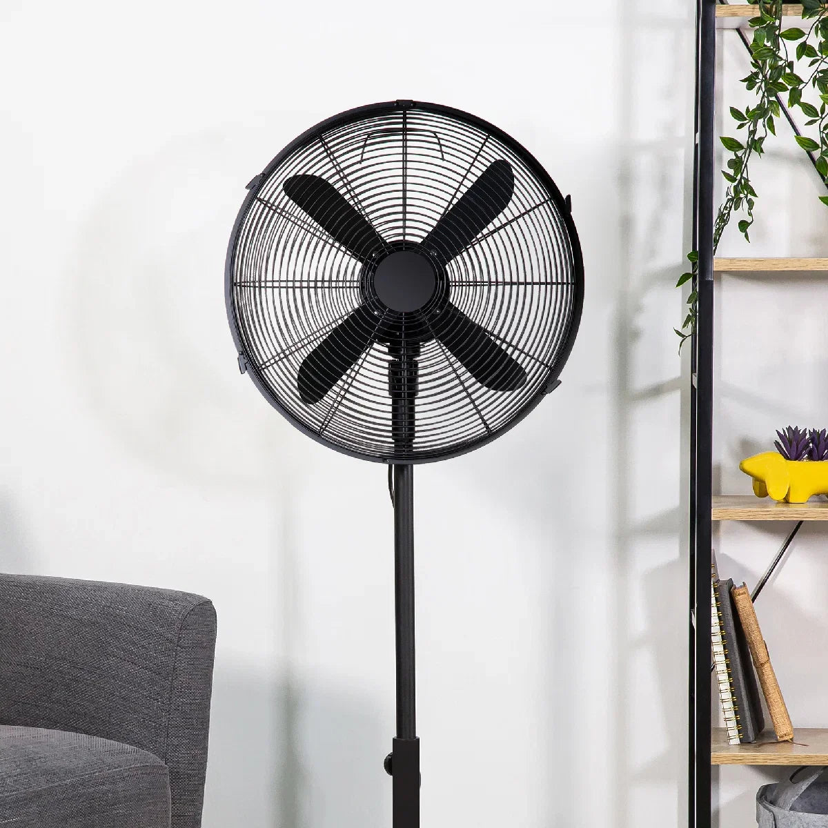Zanussi ZNMPF1601MB 16" Metal Pedestal Fan in Matt Black