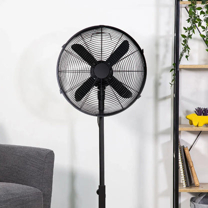 Zanussi ZNMPF1601MB 16" Metal Pedestal Fan in Matt Black