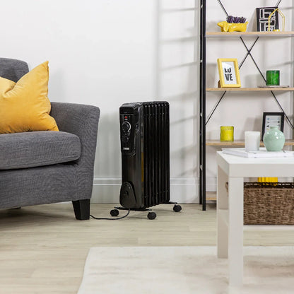 Zanussi ZOFR5004B 2kW 9 Fin Oil Filled Radiator – Black