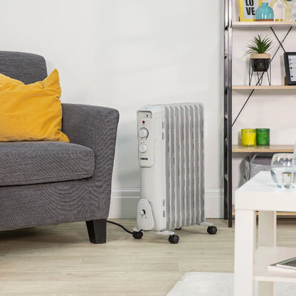 Zanussi ZOFR5004 2kW 9 Fin Oil Filled Radiator – Light Grey