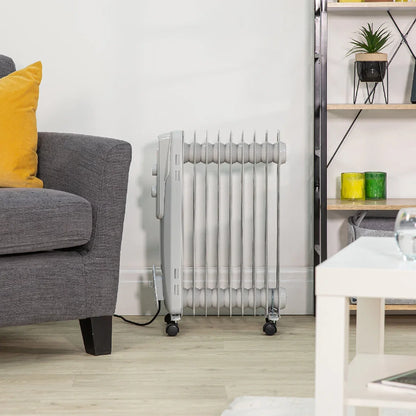 Zanussi ZOFR5004 2kW 9 Fin Oil Filled Radiator – Light Grey