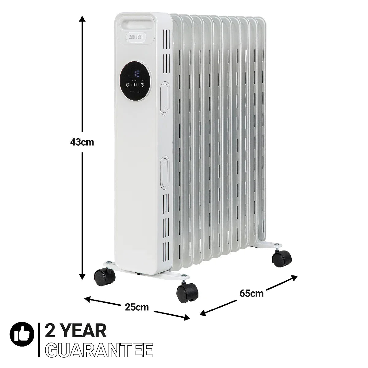 ZANUSSI ZOFR5005 Digital Oil Filled Radiator with Touch Control 11 fin