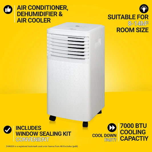 Zanussi ZPAC7001 Portable Air Conditioner, Dehumidifier & Air Cooler in White