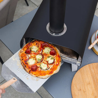 Zanussi ZPO1BPC Wood Pellet Pizza Oven with Paddle and Cover in Black