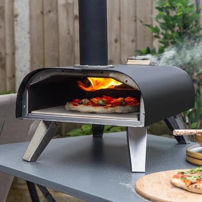 Zanussi ZPO1BPC Wood Pellet Pizza Oven with Paddle and Cover in Black