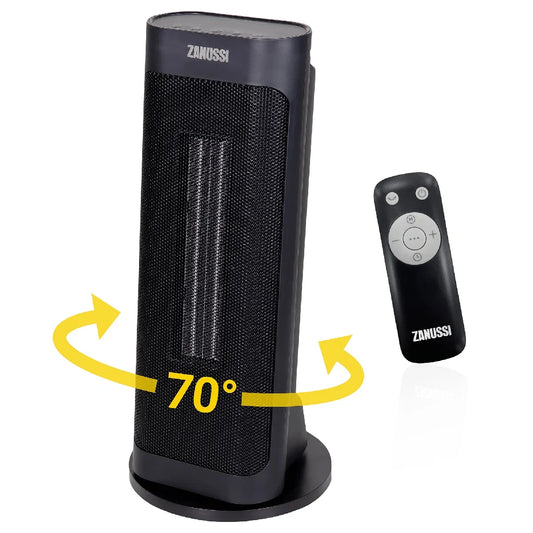 Zanussi ZPTCH3002B 2kW Compact Ceramic Tower Heater in Black