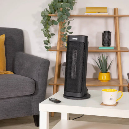 Zanussi ZPTCH3002B 2kW Compact Ceramic Tower Heater in Black